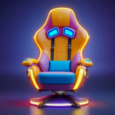 Cartoon Gaming Chair 3D Model Stylized Esports Chair Gam