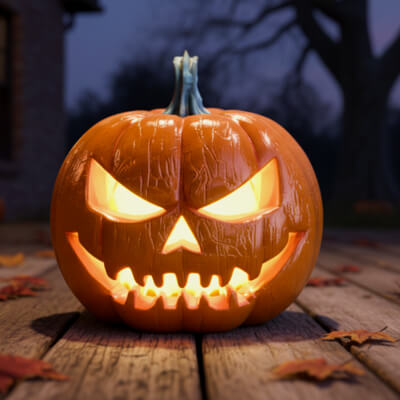 Carved Pumpkin Lantern - Halloween Jack-o&rsquo-Lantern - 3