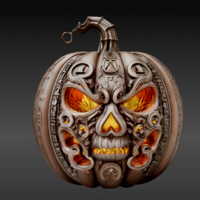 Enchanted Flame Pumpkin 3D Model Luxury Jack-O&rsquo-Lanter