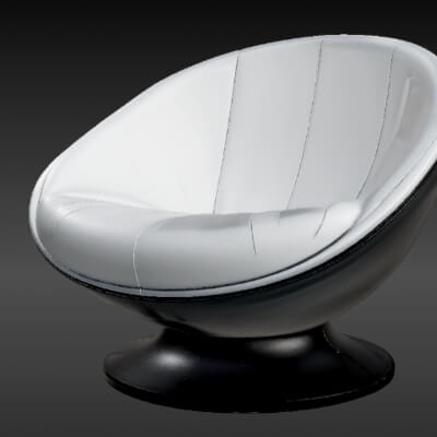 Futuristic Lounge Chair 3D Model - Modern Sci-Fi Furniture