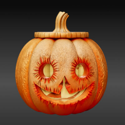 Ghost Pumpkin Lantern 3D Print Model Halloween Light Decor