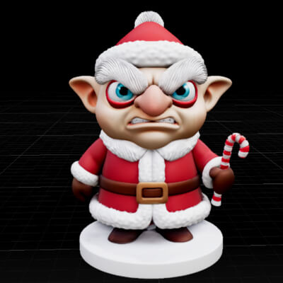 Grumpy Winter Goblin &ndash Stylized Christmas Character 3D