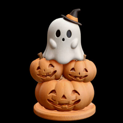 Cute Ghost Pumpkin Stack STL &ndash Halloween 3D Printable Decor