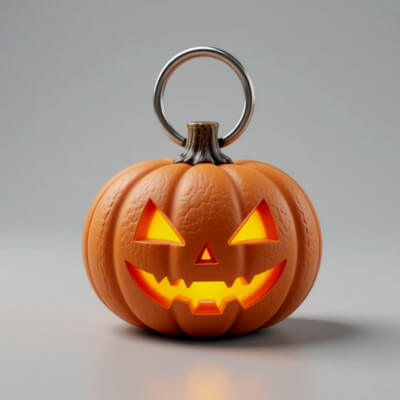 Halloween Pumpkin Keychain 3D Printable Pumpkin Charm Ca