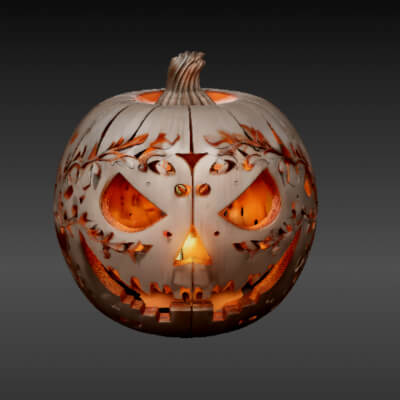 Jack-o&rsquoLantern Candle Lantern 3D Print Model - Spooky