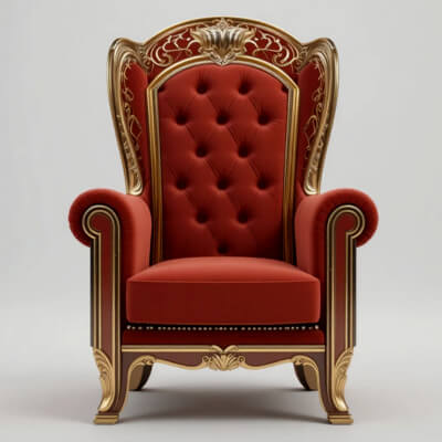 Luxury Throne Chair 3D Model - Royal Furniture Design - Inte