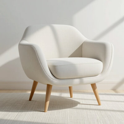 Minimalist Scandinavian Lounge Chair 3D Model Cozy Interior
