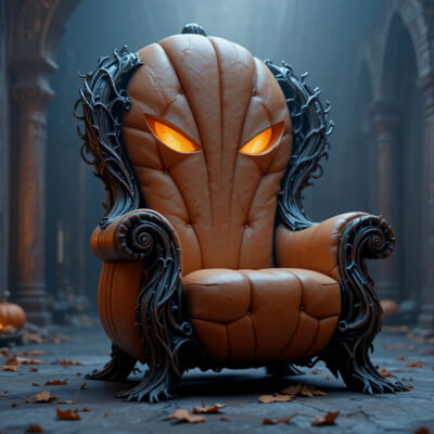 Pumpkin Chair 3D Model - Halloween Decor Armchair - S