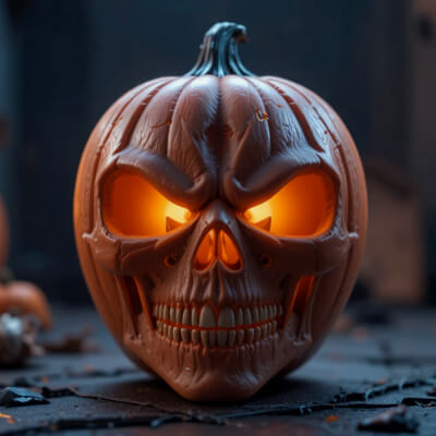 Pumpkin Reaper Half Mask 3D Print Model Halloween Cosplay