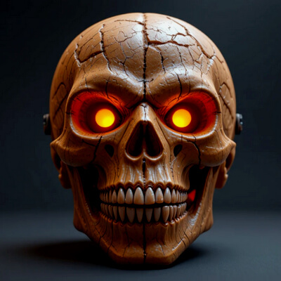 Pumpkin Skull Hybrid Mask 3D Print Model Halloween Full-Face