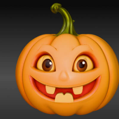 Stylized Cartoon Jack-O&rsquo-Lantern 3d Model - Cute Hallo