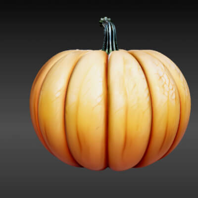 Stylized Low-Poly Pumpkin 3D Model - Game-Ready &amp PBR Te