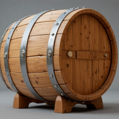 Stylized Wooden Barrel 3D Model - Low Poly Game Asset - PBR