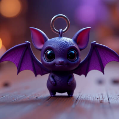 Tiny Flying Bat 3D Print Model - Cute Halloween Charm - Mini