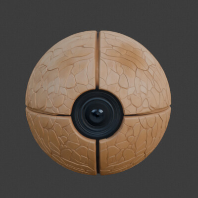 Closed Walnut Shell Lens Prop &ndash Realistic Decorative Tech 3D by Imsanjay