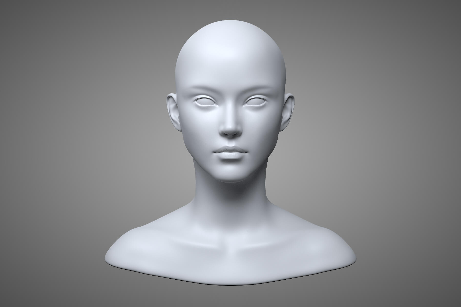 .obj girl Young Female Head - 3D Model by IndieArt