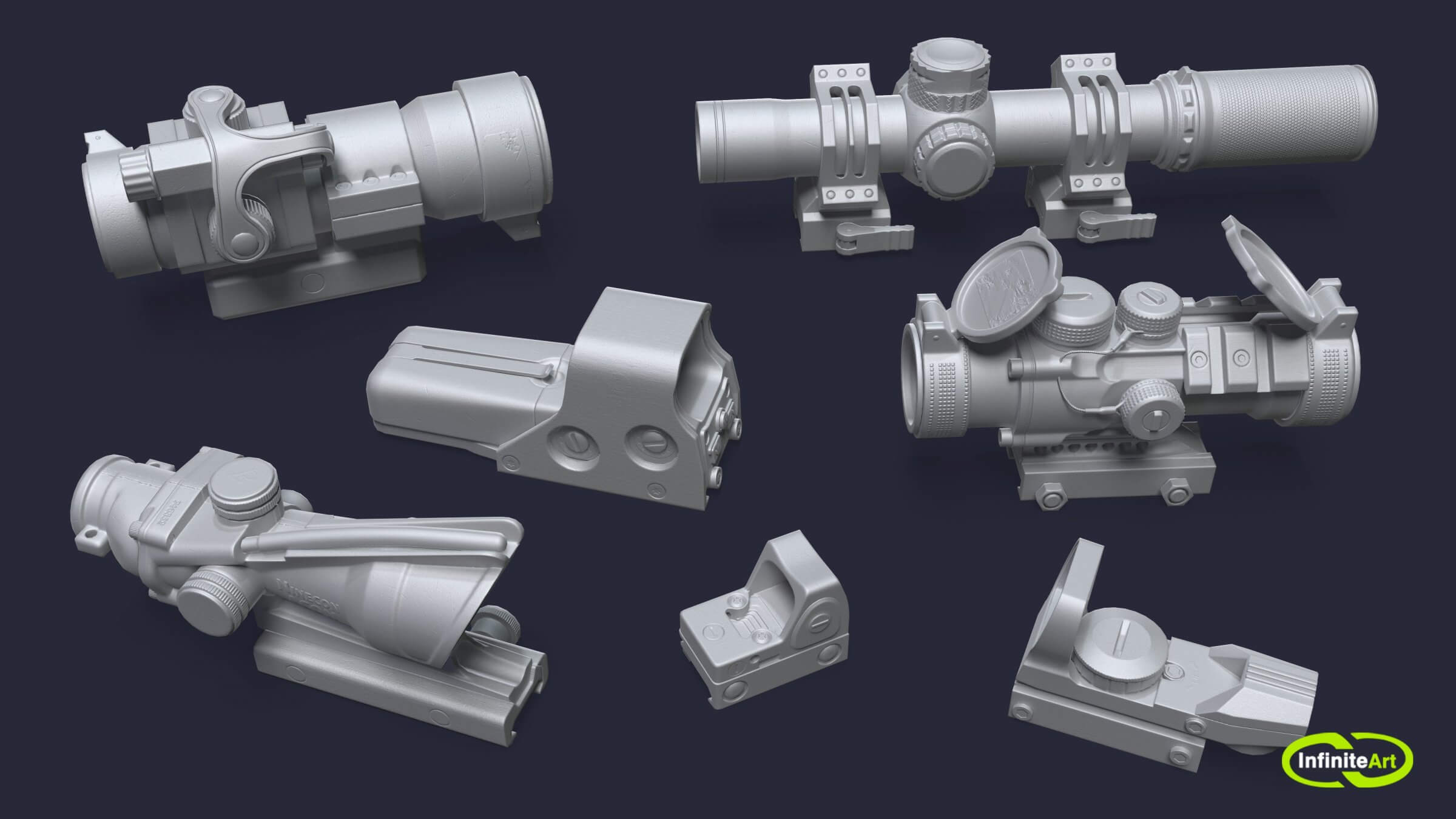 Gunsights 3D Model by INFINITE ART SOLUTIONS