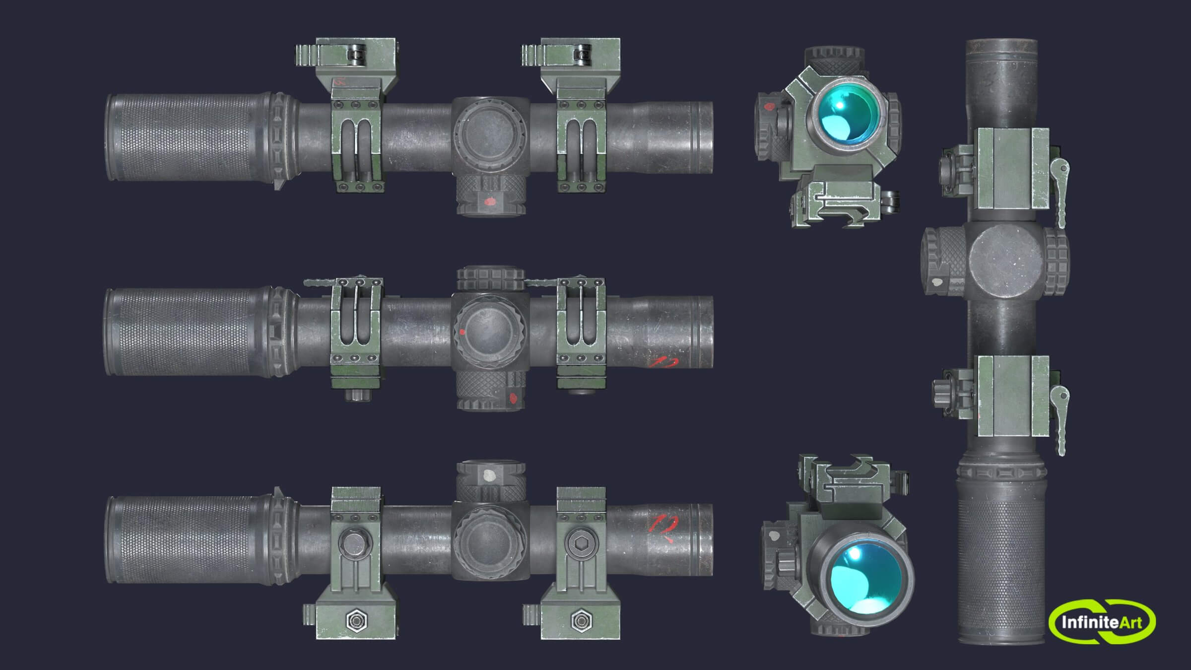 Gunsights 3D Model by INFINITE ART SOLUTIONS