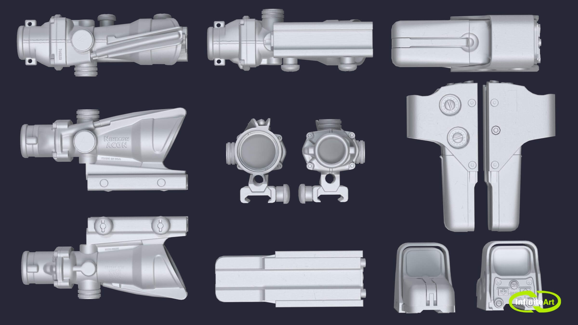 Gunsights 3D Model by INFINITE ART SOLUTIONS