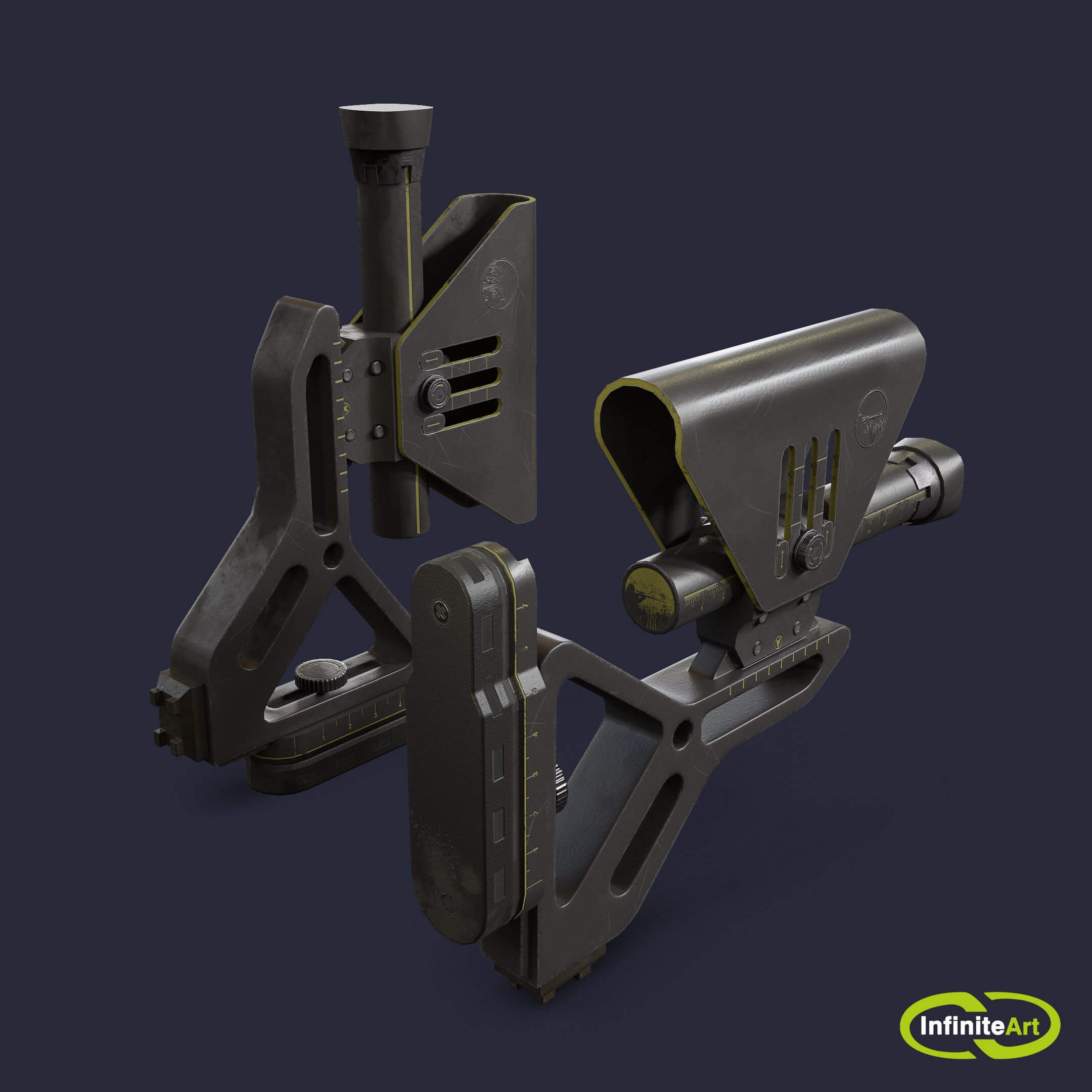 Rifle Butt - 3D Model by INFINITE ART SOLUTIONS