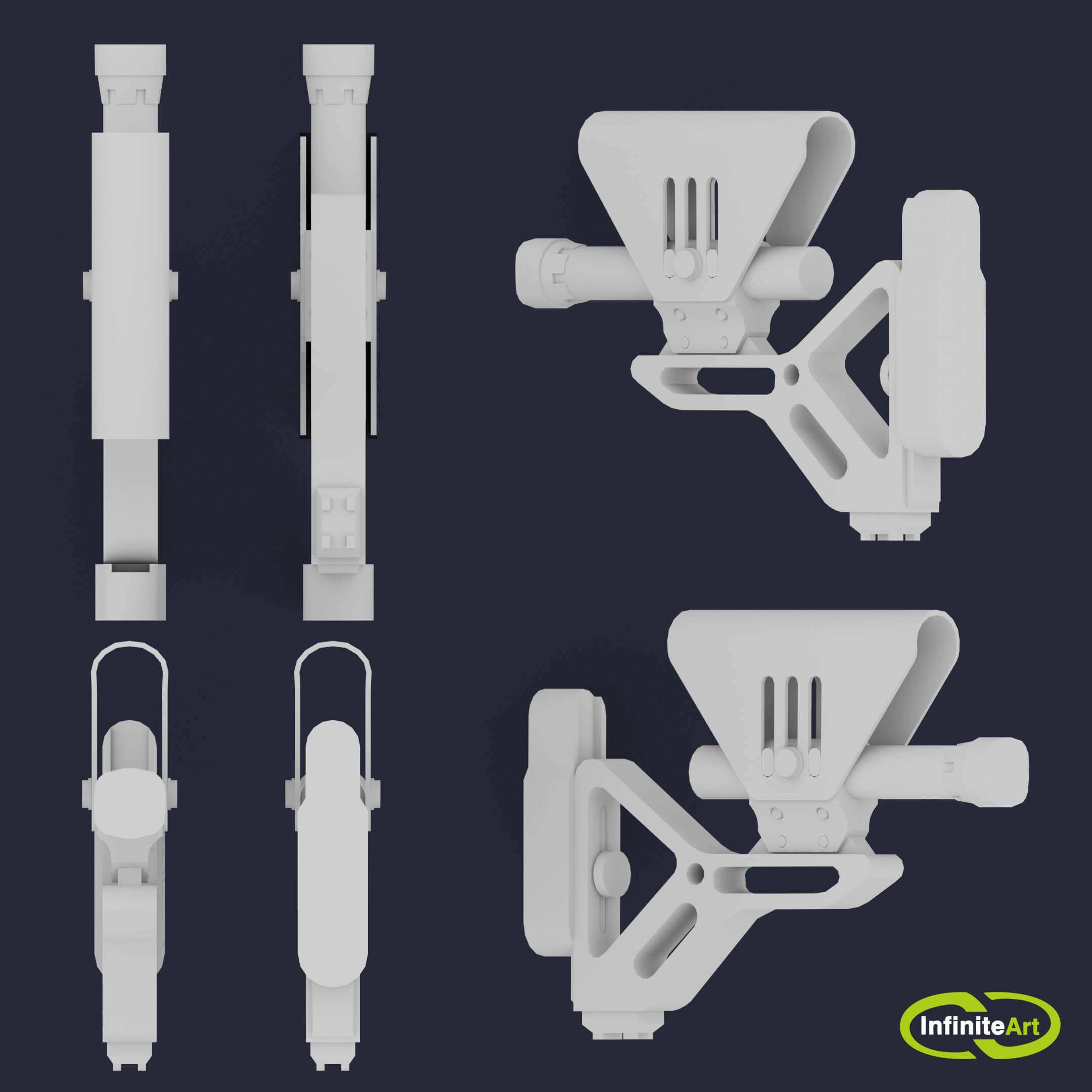Rifle Butt - 3D Model by INFINITE ART SOLUTIONS