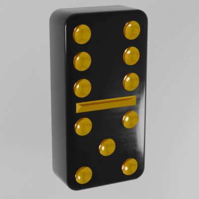 Black and Gold Domino Piece 27