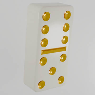 Ivory and Gold Domino Piece 27