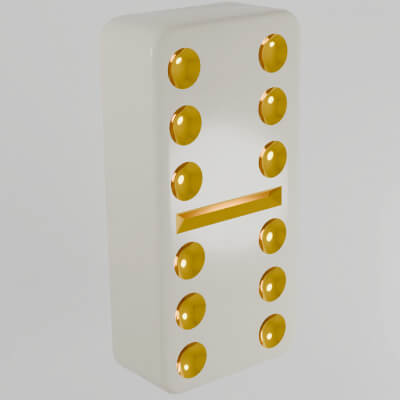 Ivory and Gold Domino Piece 28