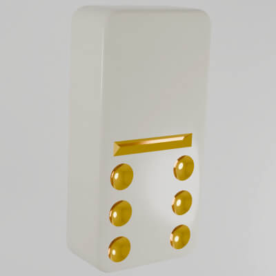 Ivory and Gold Domino Piece 7