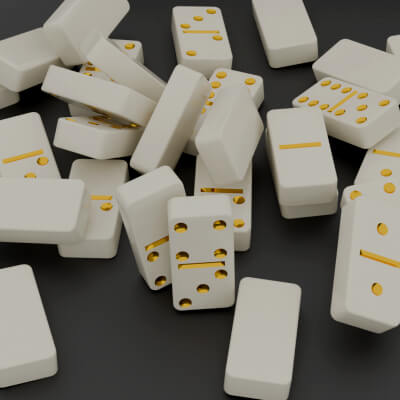 White and Gold Domino Set