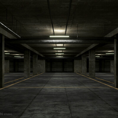 Basement Low Poly Underground Parking