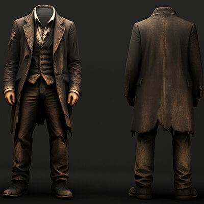 Headless Ragged Male Character
