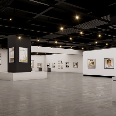 Low Poly Gallery Hall 02