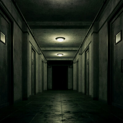Low Poly Old Dark Scary Corridor 01 by infinity vision