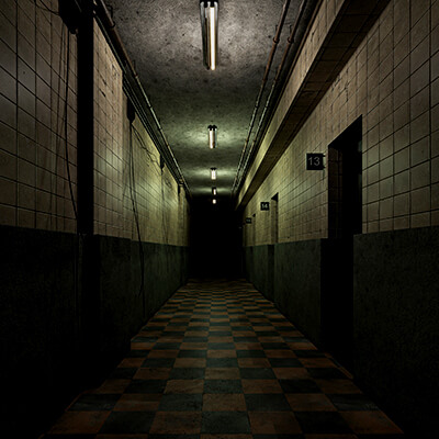 Old Dark Scary Corridor 11