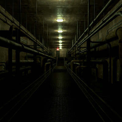 Rusty Plumbing Basement With Pipes