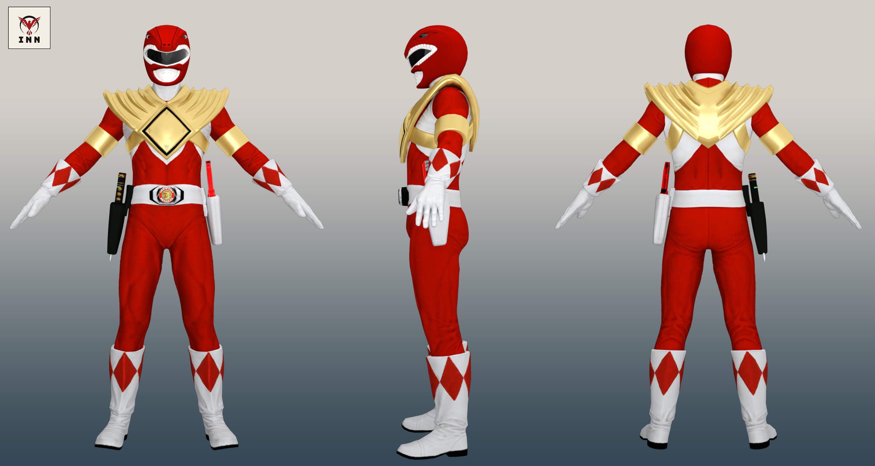 Power Ranger - Red Ranger for Genesis 8 Male Daz Content by INN