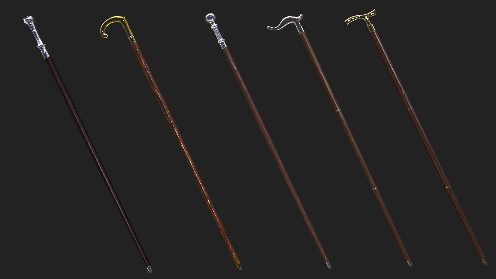 Walking Sticks 3d Model By Inveni