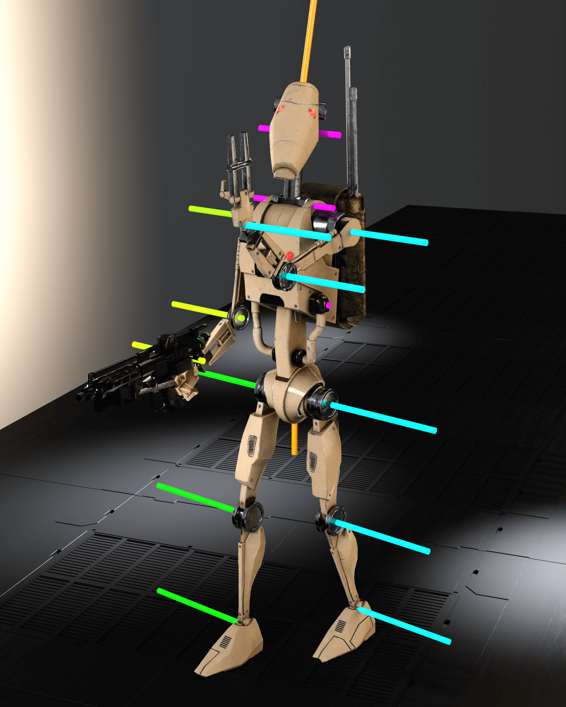 Starwars Battle Droid DAZ fully rigged 3D Render RenderHub Gallery