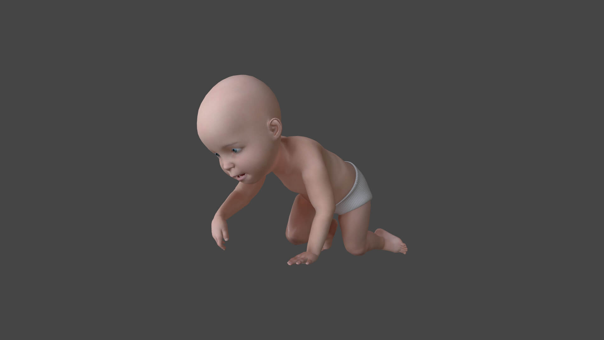 Fallen Baby Animation BABY-002 Crawling Animation 3D Model by IpoyPunk