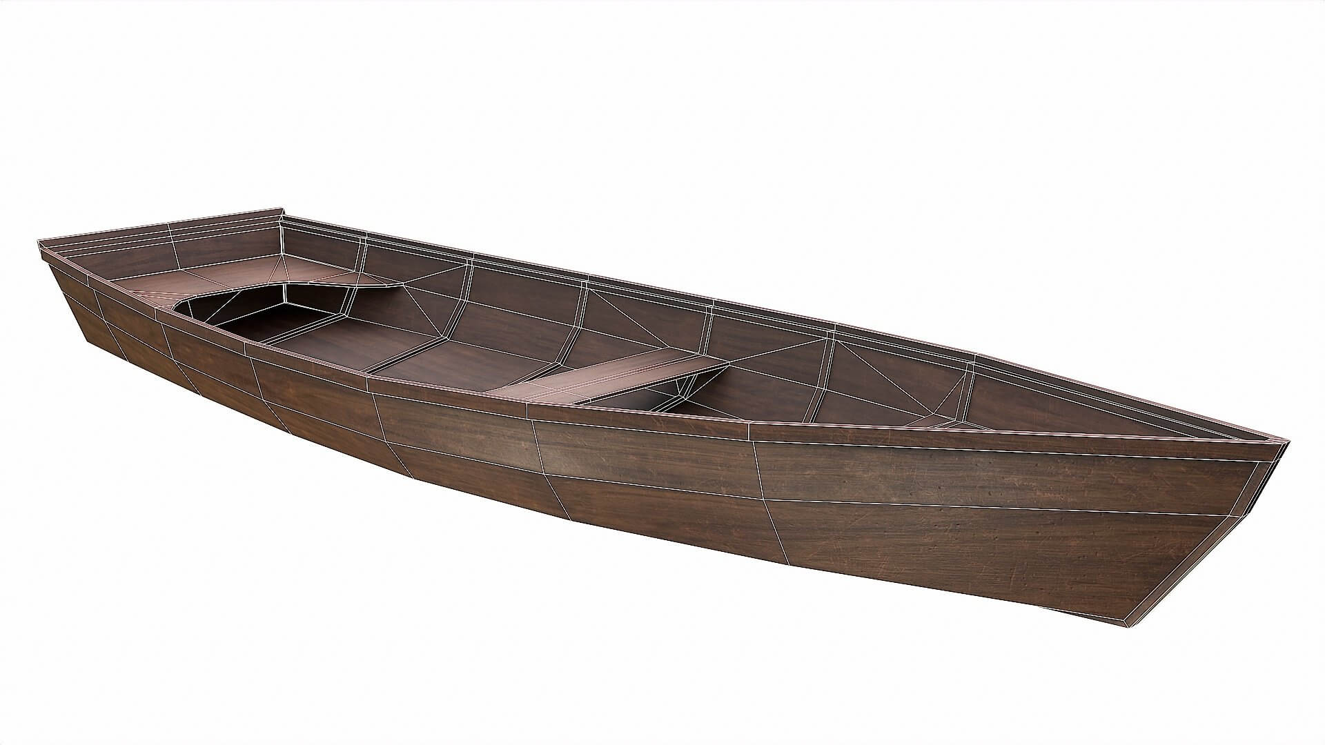 Painted Wooden Boat V4 3D Model by iQuon