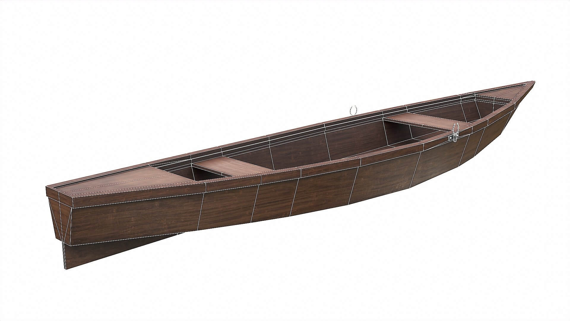 Painted Wooden Boat V6 3D Model by iQuon