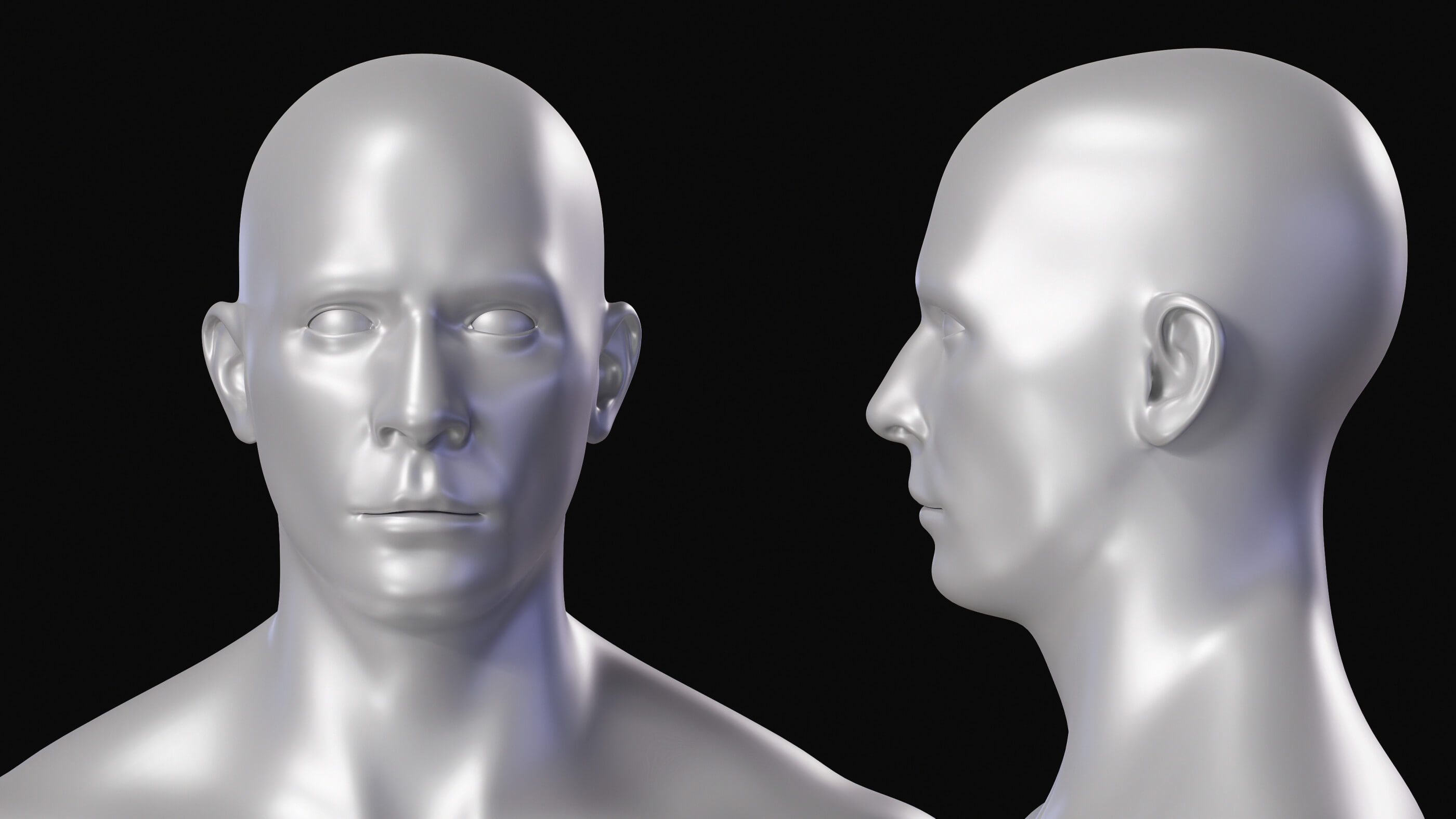 Athletic Man Body Base Mesh 3D Model by iQuon