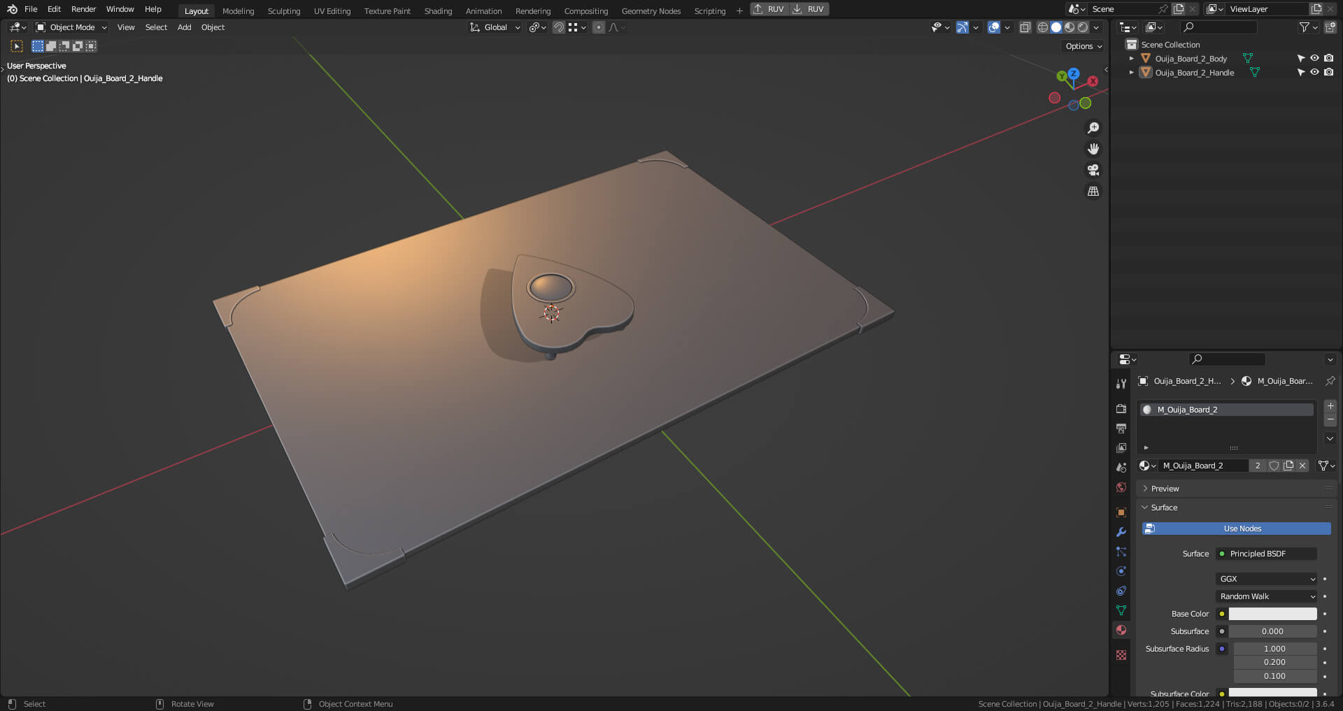 Spirit Board Ouija 2 3D Model by iQuon