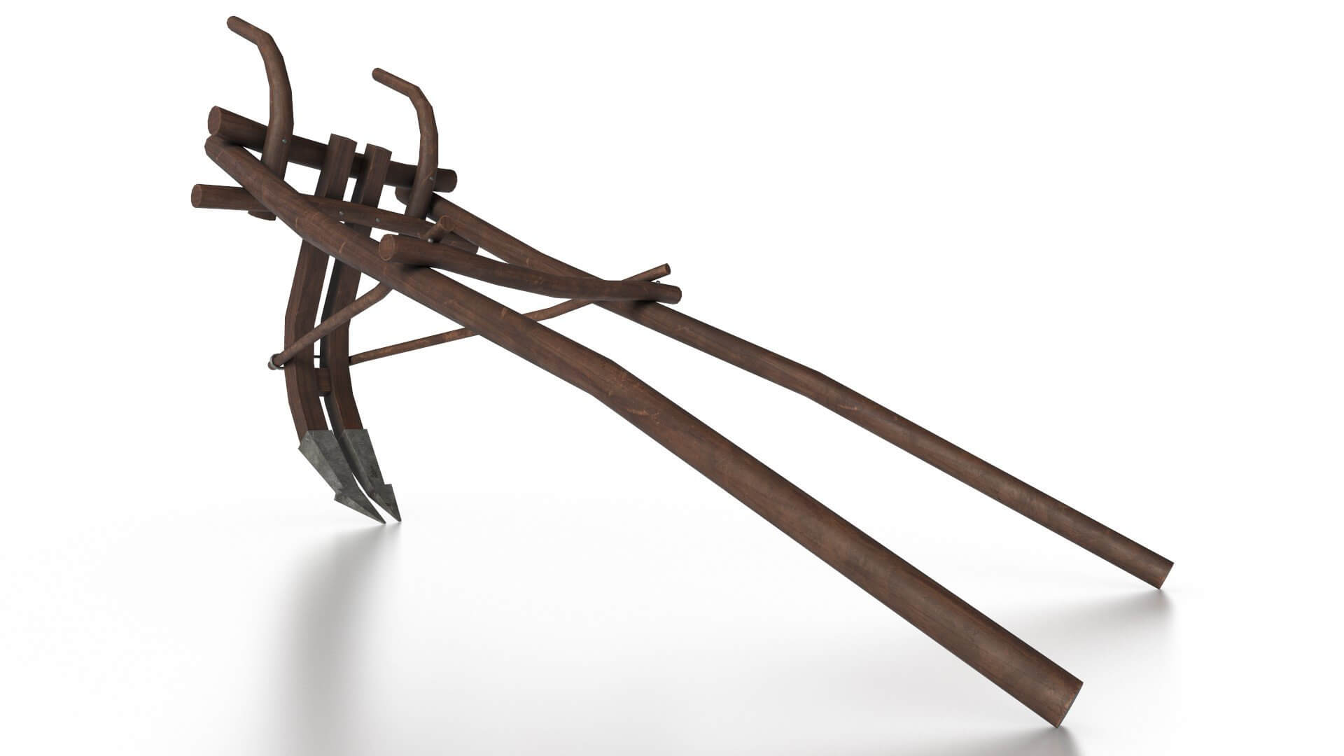 Western Wooden Plow 3D Model by iQuon