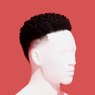 Afro Sponge Curl Fade Hairstyle