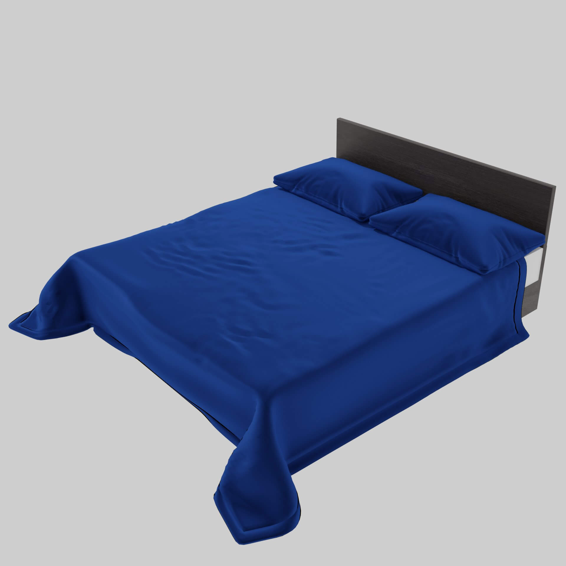 Bed (Blue Velvet) - 3D Model by ItsAllInYour