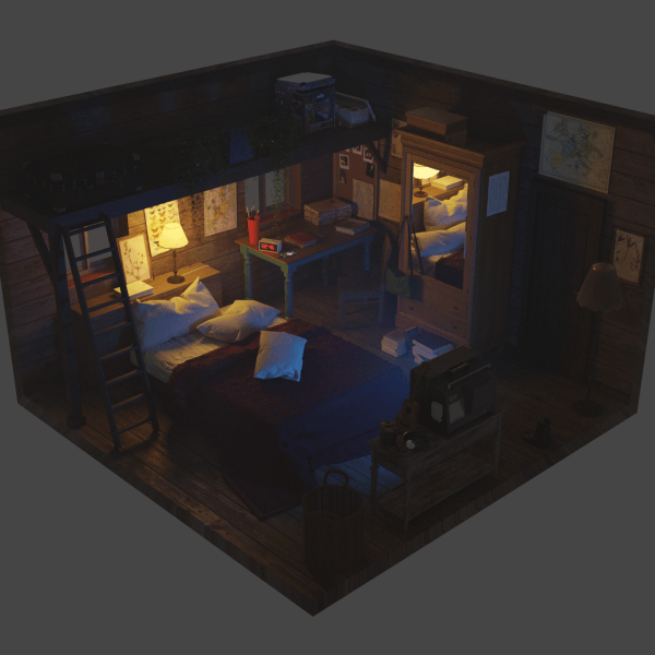Lighthouse Bedroom 3D Render | RenderHub Gallery