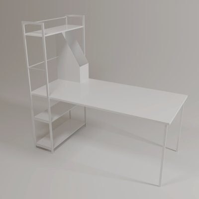 White Shelf Desk