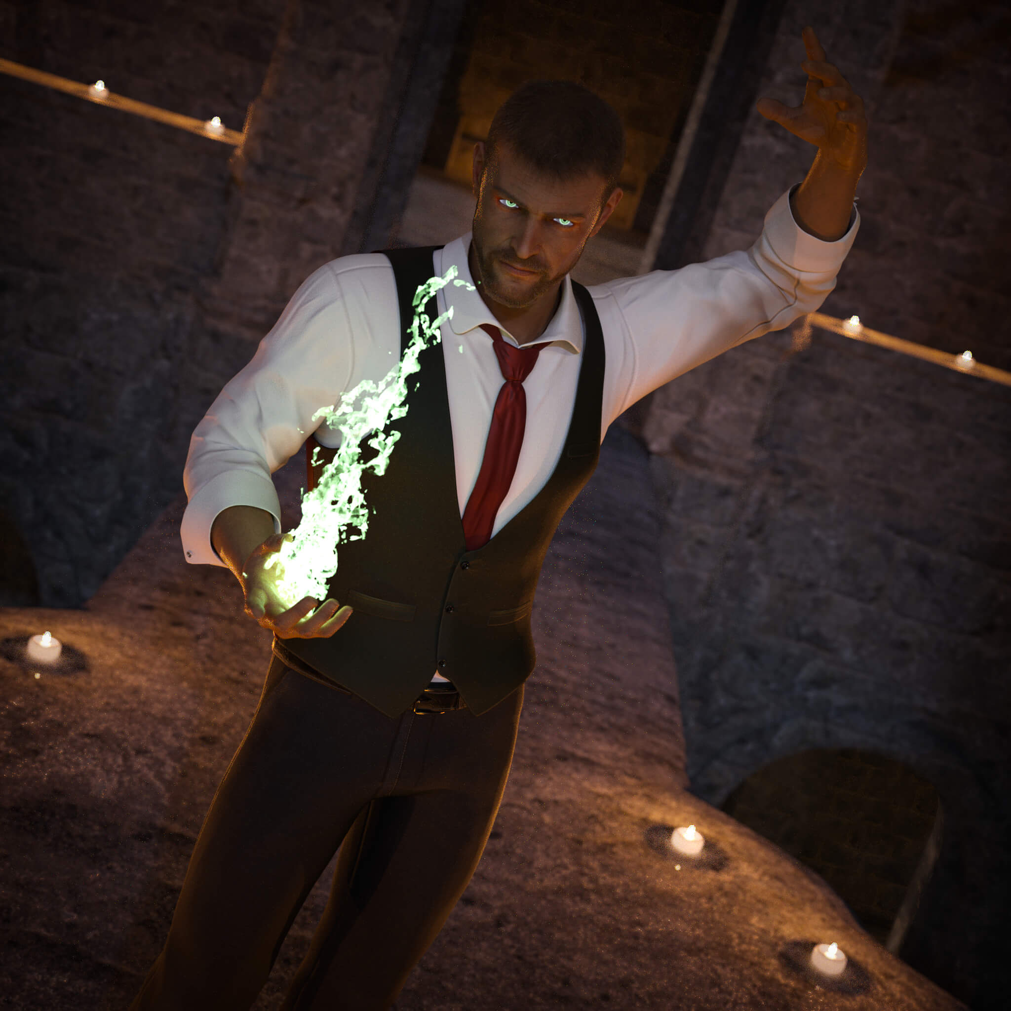 Spell Caster Draw Engine The Spellcaster 3D Render, Digital Art by jagriggs